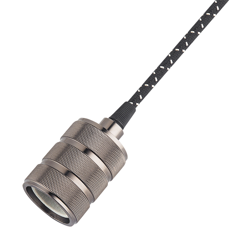 Kit de lámpara con cable de luz colgante, kit de cable con enchufe para lámpara colgante con cable de bombilla colgante E26, con interruptor de encendido/apagado + ganchos, enchufe de alimentación de CA de EE. UU. para lámpara colgante de bricolaje