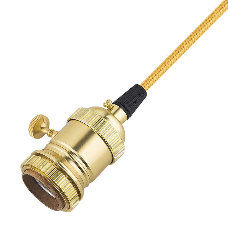 Kit de lámpara con cable de luz colgante, kit de cable con enchufe para lámpara colgante con cable de bombilla colgante E26, con interruptor de encendido/apagado + ganchos, enchufe de alimentación de CA de EE. UU. para lámpara colgante de bricolaje