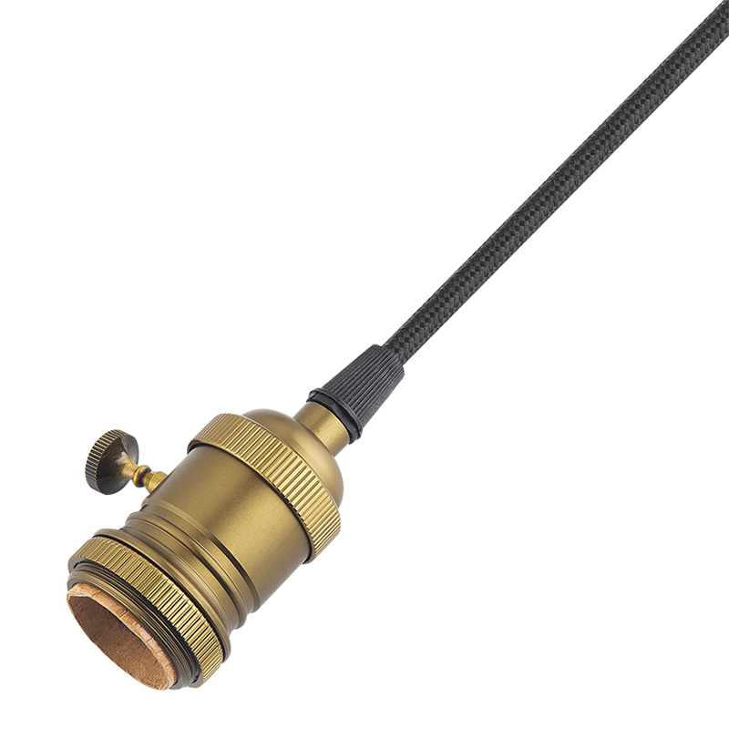 Kit de lámpara con cable de luz colgante, kit de cable con enchufe para lámpara colgante con cable de bombilla colgante E26, con interruptor de encendido/apagado + ganchos, enchufe de alimentación de CA de EE. UU. para lámpara colgante de bricolaje