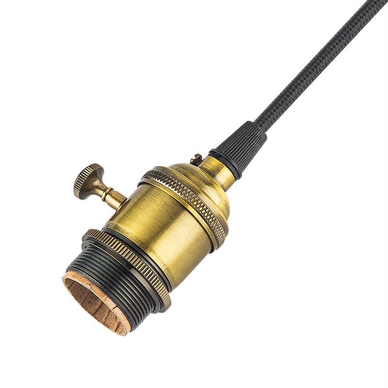 Kit de lámpara con cable de luz colgante, kit de cable con enchufe para lámpara colgante con cable de bombilla colgante E26, con interruptor de encendido/apagado + ganchos, enchufe de alimentación de CA de EE. UU. para lámpara colgante de bricolaje