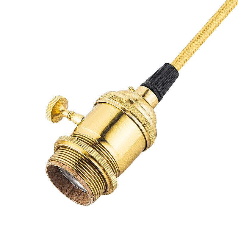 Kit de lámpara con cable de luz colgante, kit de cable con enchufe para lámpara colgante con cable de bombilla colgante E26, con interruptor de encendido/apagado + ganchos, enchufe de alimentación de CA de EE. UU. para lámpara colgante de bricolaje