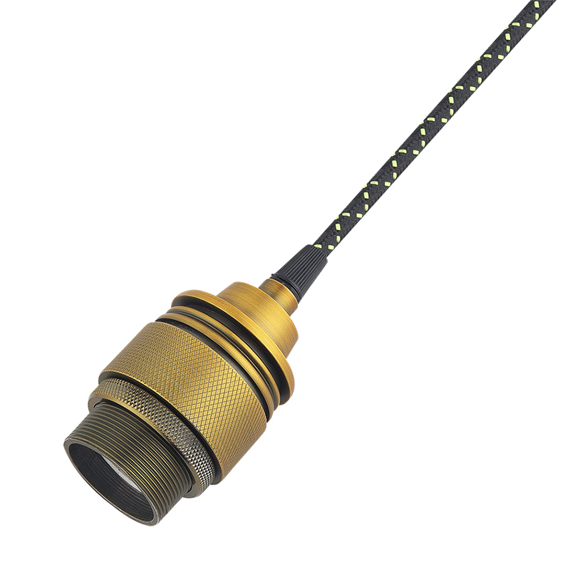 Kit de lámpara con cable de luz colgante, kit de cable con enchufe para lámpara colgante con cable de bombilla colgante E26, con interruptor de encendido/apagado + ganchos, enchufe de alimentación de CA de EE. UU. para lámpara colgante de bricolaje