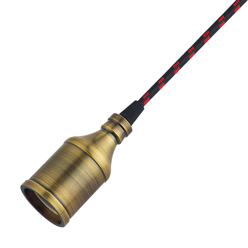 Kit de lámpara con cable de luz colgante, kit de cable con enchufe para lámpara colgante con cable de bombilla colgante E26, con interruptor de encendido/apagado + ganchos, enchufe de alimentación de CA de EE. UU. para lámpara colgante de bricolaje