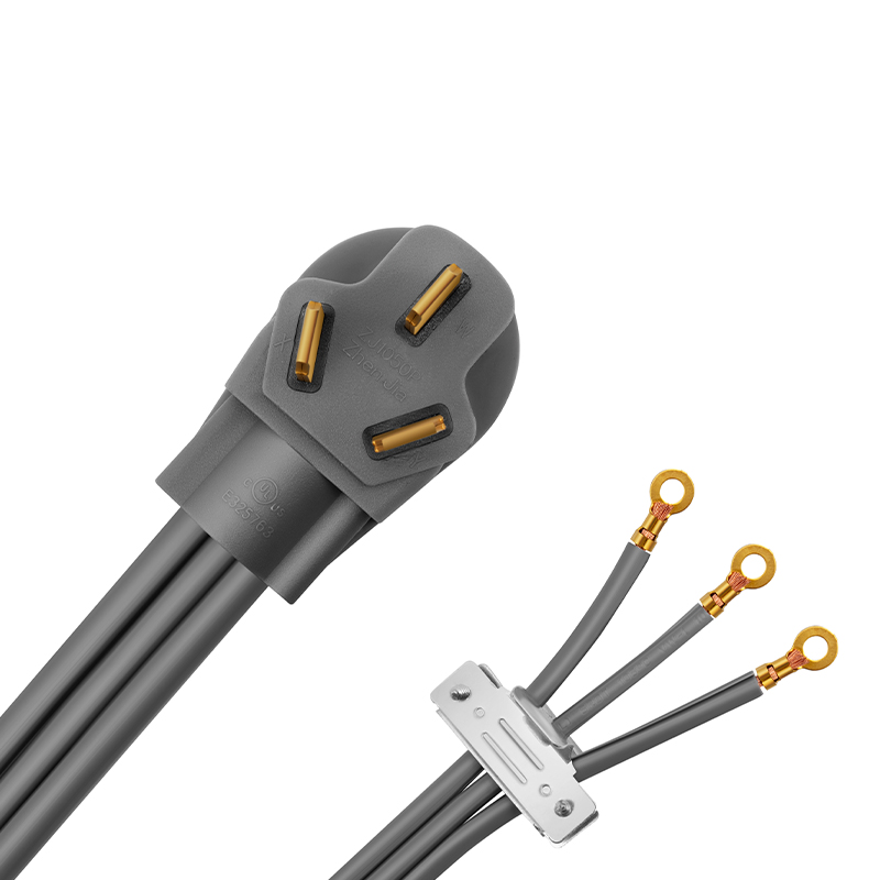 Accesorios certificados para electrodomésticos Cable de alimentación para electrodomésticos de 50 amperios, cable de rango de 3 clavijas, 3 cables con conectores de ojales, cable de cobre
