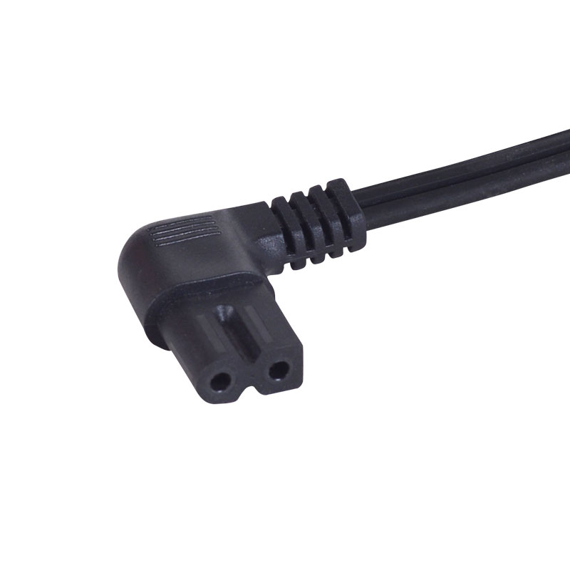 Cable de alimentación de CA de 2 clavijas en ángulo recto ZJ-ST2DW con conector NEMA 5-15P a C7